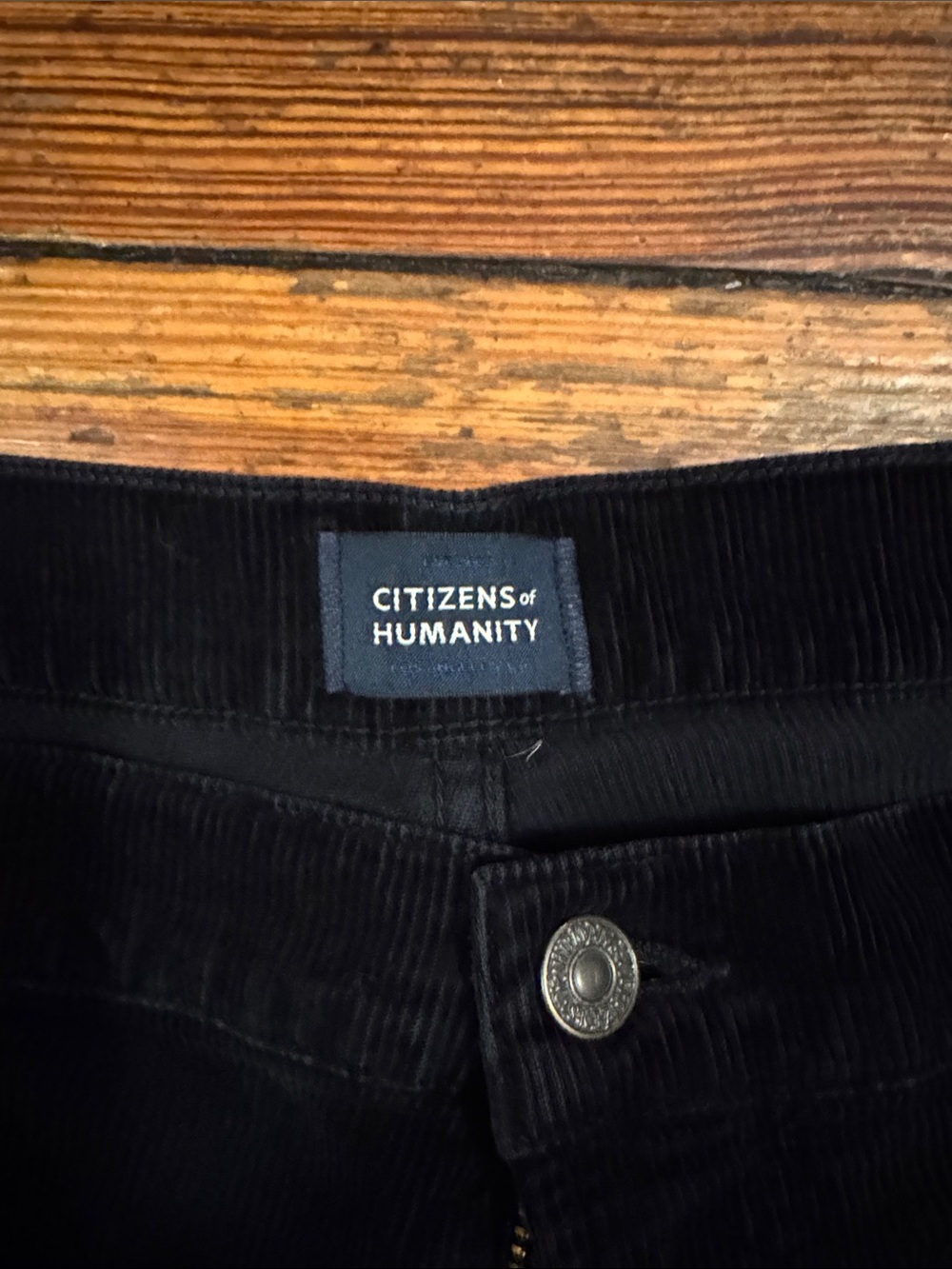 Citizens Of Humanity Black Corduroy Wide-Leg Jeans - Picture 2 of 4